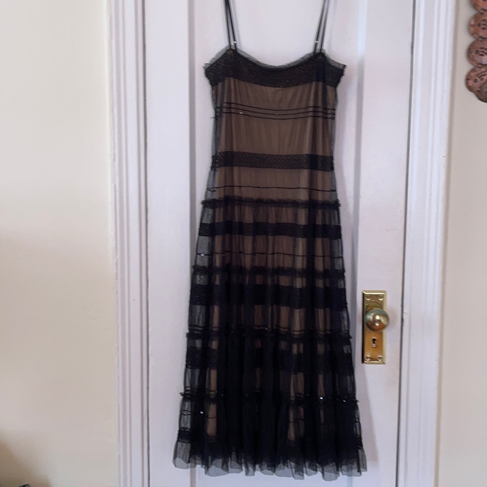 Vintage Studio M formal peekaboo sheath dress